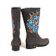Women's boots ' Embroidery roses'. High Boots. Pelle Volare. My Livemaster. Фото №4