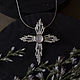 Pendant 'Cross' silver, rose quartz, Pendant, Krasnoyarsk,  Фото №1