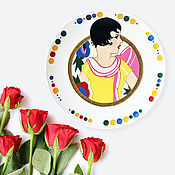 Сувениры и подарки handmade. Livemaster - original item Decorative plate on Cheryl`s wall as a gift on February 14th. Handmade.