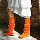 botas: Botas altas de piel de Pony de otoño-naranja. High Boots. Febe-handmade. Ярмарка Мастеров.  Фото №4