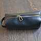 Cosmetic case made of genuine leather black. Travel bags. Andrej Crecca. Интернет-магазин Ярмарка Мастеров.  Фото №2