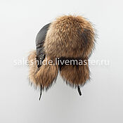 Женская A009 шапка-ушанка из меха лисы чернобурки