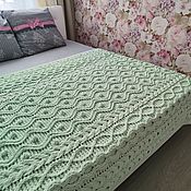 Для дома и интерьера handmade. Livemaster - original item Plaid bedspread made of plush yarn A gift for the new year. Handmade.