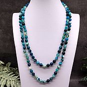 Работы для детей, handmade. Livemaster - original item Long beads natural turquoise agate. Handmade.