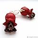 Order Earrings made of leather gramatici c pomegranate. Shagree (Shagree). Livemaster. . Earrings Фото №3