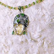 Украшения handmade. Livemaster - original item Pendant: Pendant with natural stones. Opal and Peridot.. Handmade.