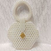 Сумки и аксессуары handmade. Livemaster - original item The output white handbag made of beads. Handmade.