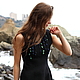 Black dress c with a scattering of emerald and sapphire silk, Dresses, Yalta,  Фото №1