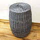 Dark Blue Bathroom Laundry Basket with Cover. Basket. lmillame. Online shopping on My Livemaster.  Фото №2