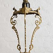 Винтаж: Настольная лампа Лилия бронза оригинальное стекло стиль модерн