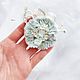 Order Brooch pale blue, voluminous flower, frosty patterns. Elysever jewelry. Livemaster. . Brooches Фото №3