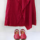 Cherry-colored linen boho skirt, Dolls, Tomsk,  Фото №1