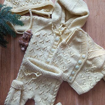 Комплект вязаный для ребенка 3-6 мес из 4х предметов. . Одежда детская ручной работы - Ярмарка Мастеров Одежда детская ручной работы. Ярмарка Мастеров - ручная работа Комплект вязаный для ребенка 3-6 мес из 4х предметов. Handmade.