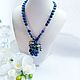Necklace and bracelet with sodalite, jade 'Evening'. Necklace. Magical Beauty Gems. My Livemaster. Фото №4