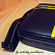 СУМКА МУЖСКАЯ  " FI RACE "  black / yellow (КОЖА). Мужская сумка. NIKOLAY PERKHUROV. Ярмарка Мастеров.  Фото №4