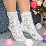 Аксессуары handmade. Livemaster - original item Socks: Openwork thin downy socks for women. Handmade.