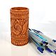 Wooden carved pencil holder, glass for pens and pencils. Pencil holders. GoodWood. Online shopping on My Livemaster.  Фото №2