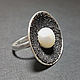 Order Druzy ring  a natural white pearl made from sterling silver 925. Lazaros Mitropoulos. Livemaster. . Rings Фото №3