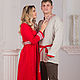 Order Dress red linen Alatyr with sleeve. ivankaclub (ivankaclub). Livemaster. . Dresses Фото №3
