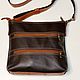 Brown leather bag with pockets. Crossbody bag. J.P.-Handmade Designer Bags. My Livemaster. Фото №5
