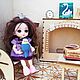Doll fireplace made of plywood for Barbie, Blythe 19cm. Doll furniture. Butik Podarkov - dekor iz dereva. Ярмарка Мастеров.  Фото №4