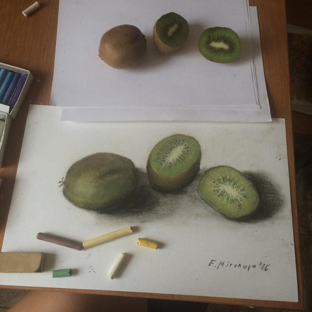 Рисунок пастелью с натуры.