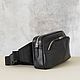 Order Men's leather waist bag ' Oscar '(Black). DragonBags - Rucksack leather. Livemaster. . Waist Bag Фото №3