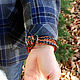 Pulsera de cuero 'México, rosa Azteca' negro Marrón. Braided bracelet. schwanzchen. Ярмарка Мастеров.  Фото №6