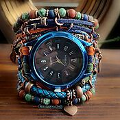Украшения handmade. Livemaster - original item BOHO wristwatch with lapis lazuli 