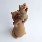 Куклы и игрушки handmade. Livemaster - original item Fly, fly! Ceramic figurines of cats. Handmade.