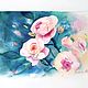 Picture with roses pink. Painting with flowers watercolor. Pictures. Olga Ermakova art. My Livemaster. Фото №5