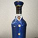 Декорированная бутылка в форме пилота гражданской авиации, Оформление бутылок, Санкт-Петербург,  Фото №1