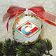 Ball glass Spartak painted, Christmas decorations, Moscow,  Фото №1