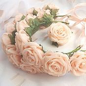 Украшения handmade. Livemaster - original item The rim is a wreath of roses out of fabric.. Handmade.