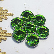 Материалы для творчества handmade. Livemaster - original item Rivoli rhinestones 14 mm Green light green in a frame. Handmade.