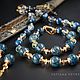 Set of kyanite 'Ocean of desires' necklace-bracelet-earrings, Necklace, Moscow,  Фото №1
