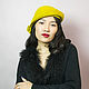 Velour yoke hat 'Mustard'. Hats1. Novozhilova Hats. Online shopping on My Livemaster.  Фото №2
