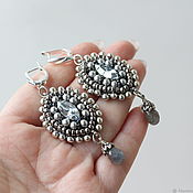 Украшения handmade. Livemaster - original item Silver earrings with blue crystals and natural stones. Handmade.