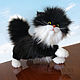 Black and White Kitten Toddler Realistic Toy, Stuffed Toys, Ekaterinburg,  Фото №1