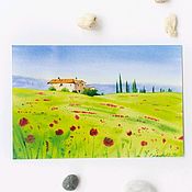 Открытки handmade. Livemaster - original item Postcard with poppies \ Postcard. Handmade.
