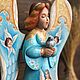 Guardian angel painted wooden, 38 cm. Figurine. Ручной Лис. Online shopping on My Livemaster.  Фото №2