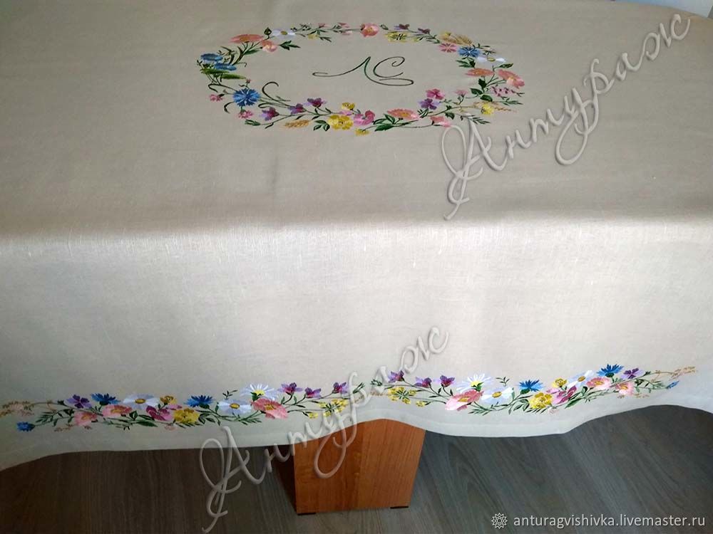 Скатерть на свадьбу Скатерть с вышивкой 5126 Полевой букет2 в интернет ...