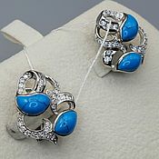 Украшения handmade. Livemaster - original item Silver earrings with natural turquoise. Handmade.