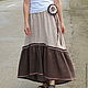 Order The floor-length skirt linen 'Cream-chocolate'. Katlen-store. Livemaster. . Skirts Фото №3