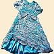 Long Evening Wedding Dress Crocheted. Blue Flowers. Dresses. Crochet clothing. Olesya Petrova. Online shopping on My Livemaster.  Фото №2