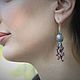 Garnet Brush Earrings with Silver and Garnet Pendants VA0003. Tassel earrings. Sunny Silver. Online shopping on My Livemaster.  Фото №2