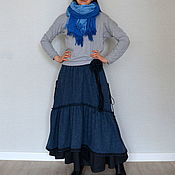 The floor-length skirt linen 