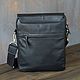 Men's Shoulder Tablet bag 'Cordinal' (Black). Men\'s bag. DragonBags - Men's accessories. My Livemaster. Фото №4
