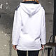 White women's sweatshirt with stripes, oversize hoodie. Sweater Jackets. Lara (EnigmaStyle). My Livemaster. Фото №5