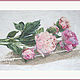 Embroidered picture "Peonies" triptych. Pictures. Cross stitch and beads!. My Livemaster. Фото №5
